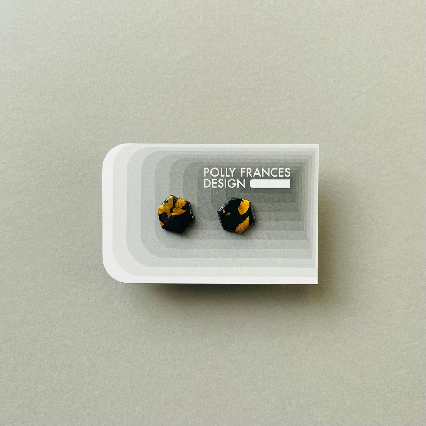 Black & Gold Marble Studs