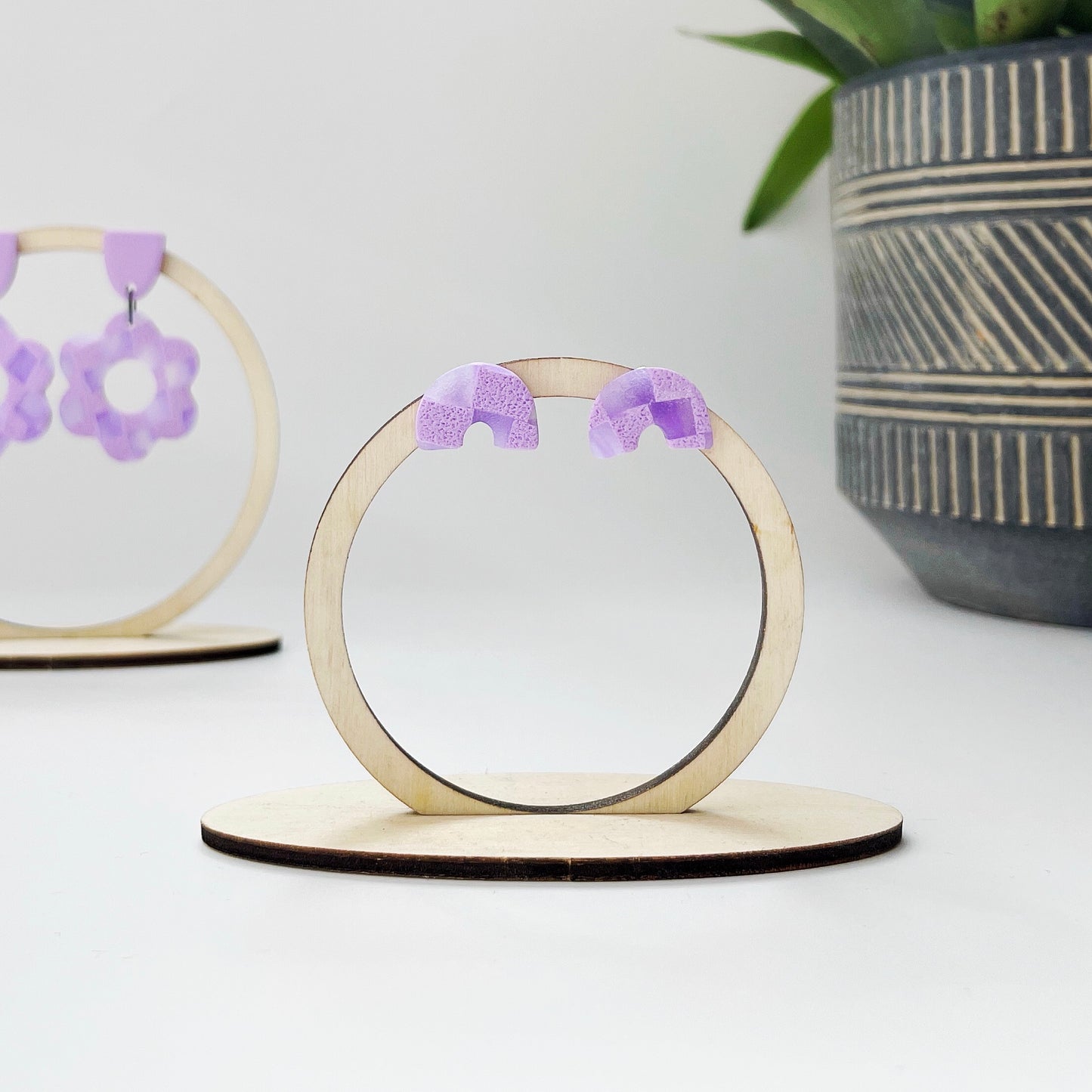 Arch Stud in Lavender Check  - Limited Edition