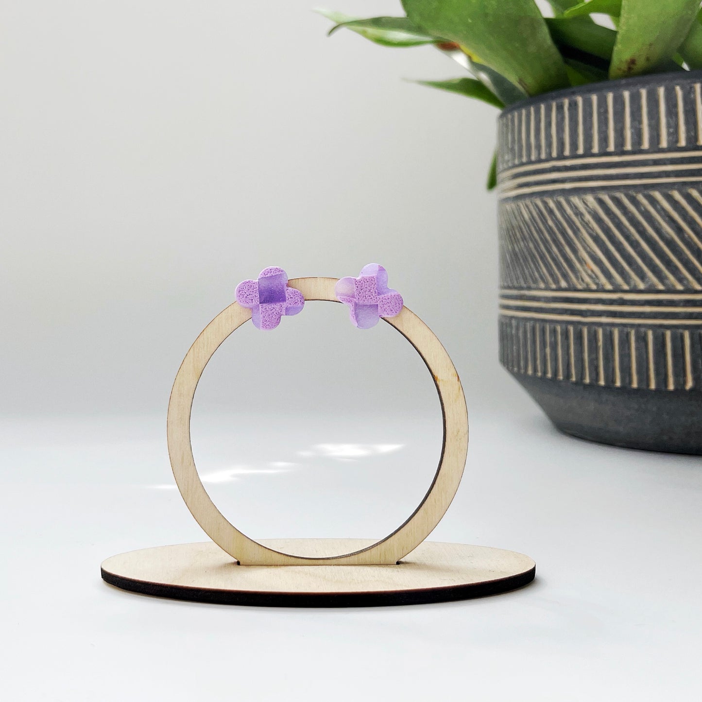 Quatrefoil Stud in Lavender Check  - Limited Edition